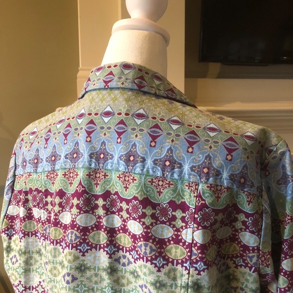 Christopher and Banks Petite XL Button Down colorful Jacket - Picture 5 of 11